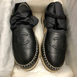 Chanel Black Espadrilles 37